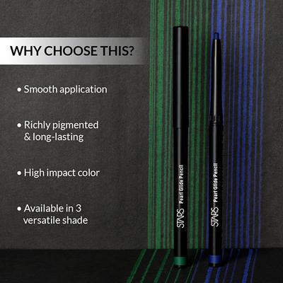 Stars Cosmetics Pearlglid Eye Pencil (No.01 Emerald) 0.30gm - Eyeliners