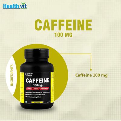 Healthvit Fitness Caffeine- Tablets (Energy, Focus & Endurance) 60's - General Health