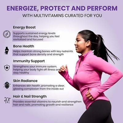 Aesthetic Nutrition Multivitamin Her With Grape Seed, Ginger Extract, Hyaluronic Acid, Vitamin B3, And B12 30 Tablets 1's - Multi-Vitamins