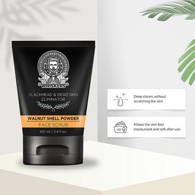 Whiskers Walnut Shell Powder Face Scrub For Men 100 ml - Face Scrubs