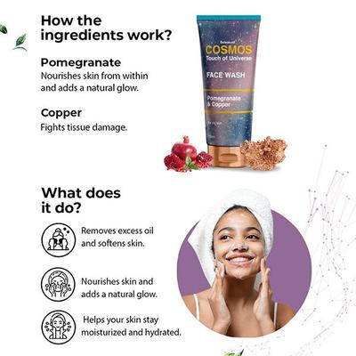 Cosmos by Bewakoof Vitamin Face Mask with Avocado, Vitamin C AND Cleansing Face Wash with Pomegranate, Copper Combo 200 ml - Masks & Peels