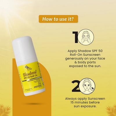 Fixderma Shadow Spf 50 Roll On, Sunscreen SPF 50 for Face 30 gm - Body Sunscreen