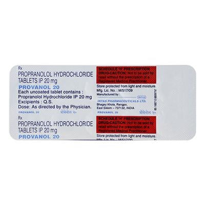 Provanol 20mg Tablet 10'S - Hypertension-Bet