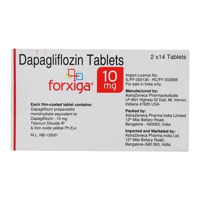 Forxiga 10mg Tablet 14'S - Diabetes-Ant
