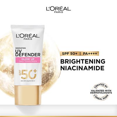 Loreal Paris UV Defender Serum Protector SPF 50+ PA++++, Bright & Clear with Niacinamide 50ml - Face Sunscreen
