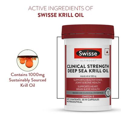 Swisse Ultiboost Clinical Strength Deep Sea Krill Oil Capsules 30's - Calcium And Minerals