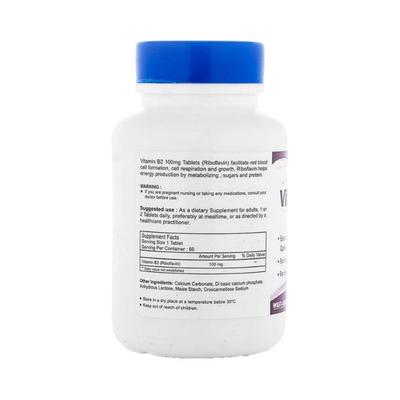 Healthvit Vitamin B2 Riboflavin 100MG- Tablets 60's - Multi-Vitamins