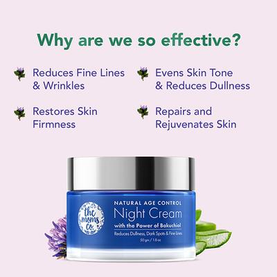 The Mom's Co. Natural Age Control Night Cream with The Power of Bakuchiol 50gm - Scrubs & Exfoliants
