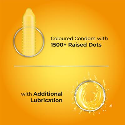 Skore 1500+ Raised Dots Condoms - Pinacolada 10's - Plain/Flavoured Condoms