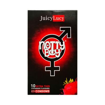 NottyBoy JuicyLucy Extra Thin Condoms - Strawberry 10's - Plain/Flavoured Condoms