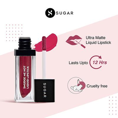 Sugar Cosmetics Smudge Me Not Liquid Lipstick - 02 Brink Of Pink (Plum Rose) 4.5 ml - Liquid Lipsticks