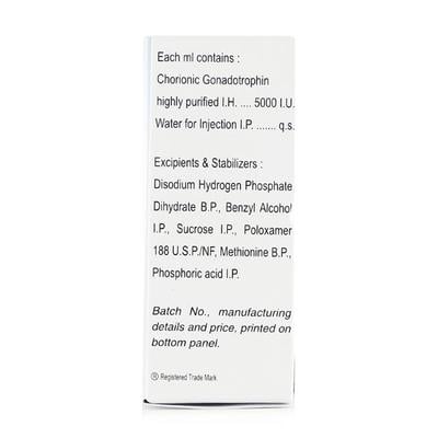 Hucog 5000IU HP Injection 1's - Hormonal Therapy-And