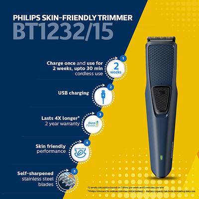 Philips Skin-friendly Beard Trimmer (BT1232/15) 1's - Trimmers