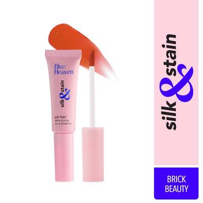 Blue Heaven Silk & Stain Lip Tint Brick Beauty with Jojoba Oil & Vitamin E 8ml - Lip Stains & Tints