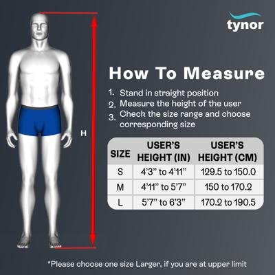 Tynor Auxiliary Crutch (M) (L 21) - Silver - Wheelchairs & Walking Sticks