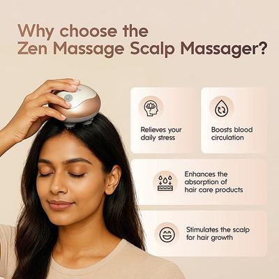 Ikonic Me ZEN Electric Scalp Massager-Pearl White Rosegold 1's - Massagers