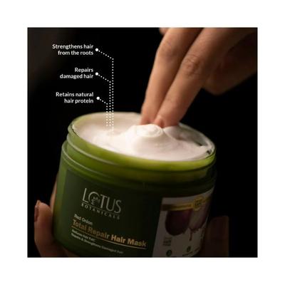 Lotus Botanicals Red Onion Total Repair Hair Mask 200 gm - Hair Masks & Packs
