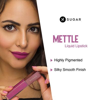 SUGAR Cosmetics Mettle Liquid Lipstick - 01 Lyra (Cool Toned Plum) 7 gm - Liquid Lipsticks