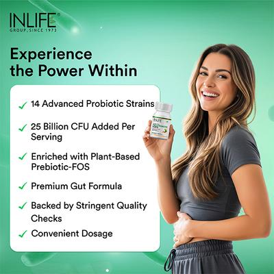 Inlife Pre & Probiotic Forte Veg Capsule 60's - Digestive Health