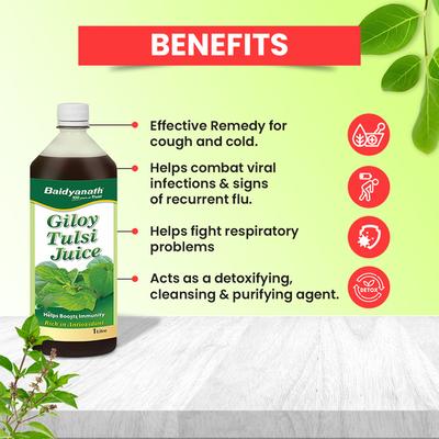 Baidyanath Giloy Tulsi Juice 1 litre - Ayurvedic Juices