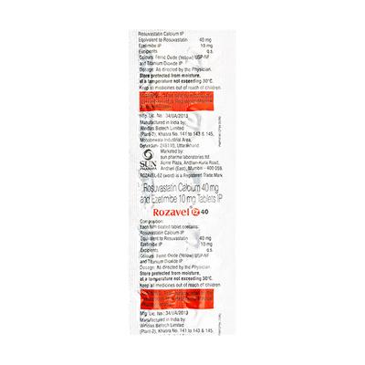 ROZAVEL EZ 40 Tablet 10's - High Cholesterol-Dys