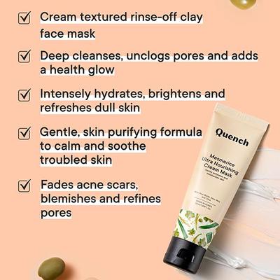 Quench Botanics Rice Water Clay-Cream Mask with Kaolin Clay for Smooth & Hydrated Skin 50 ml - Masks & Peels