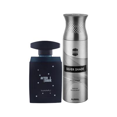 Maryaj After Dark EDP Woody Aromatic Perfume And Ajmal Silver Shade Homme Deodorant Citrus Woody Fragrance 300 ml - Men Perfumes (Edt/Edp)