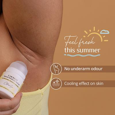 Carmesi Natural Deodorant Roll-On for Women, Controls Sweat & Odour All Day, Citrus Sea 50 ml - Women Deodorants/Roll-Ons