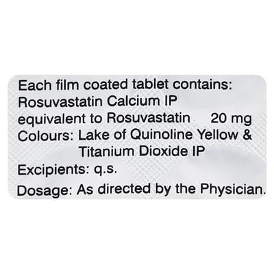ROSEDAY 20 Tablet 15's - High Cholesterol-Dys