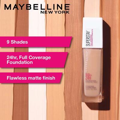 Maybelline New York Super Stay 24H Full coverage Liquid Foundation,Warm Sun 334 30 ml - Foundation