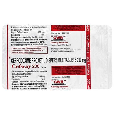 CEFWAY 200 DT Tablet 10's - Bacterial Infections-Cep