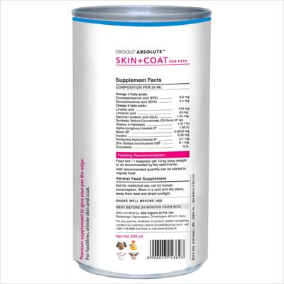 Drools Absolute Skin + Coat Syrup Dog Supplement 300 ml - Petfood
