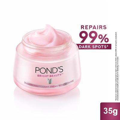 Pond's Bright Beauty Light Cream with UV Filter, Niasorcinol, Fades Dark Spots, Brightens Skin 35gm - Face Moisturizers