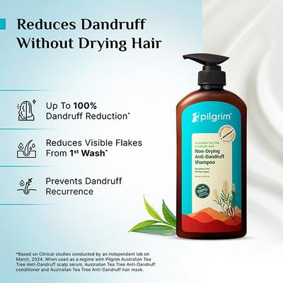 Pilgrim Australian Tea Tree & Salicylic Acid Non-Drying Anti-Dandruff Shampoo 650 ml - Shampoos