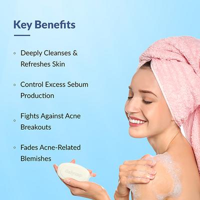 Fixderma Salyzap Soap with Salicylic Acid, Tea Tree Oil & Vitamin E, Acne Soap for Oily Skin 75 gm - Soaps