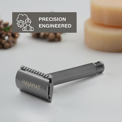 Hajamat Scythe Safety Razor, Ultra High Grade Stainless Steel 304, Gunmetal Finish 1's - Razors & Cartridges