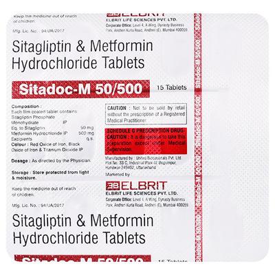 SITADOC M 50/500 Tablet 15's - Diabetes-Ant