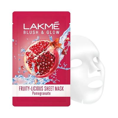 Lakme Blush & Glow Pomegranate Punch Fruity Licious Sheet Mask 25 ml - Sheet Masks