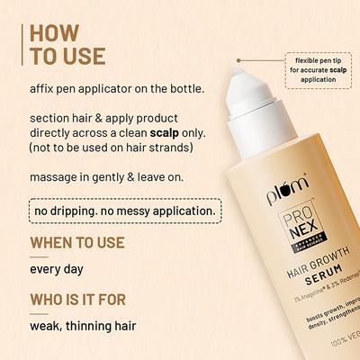 Plum ProNexTM Hair Growth Serum with Kerascalp, Redensyl, Anageline - Boosts Hair Growth 50 ml - Hair Serums