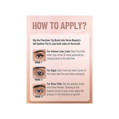 Swiss Beauty 2-In-1 Eyebrow & Gel Eyeliner - Brown 7 gm - Eyeliners
