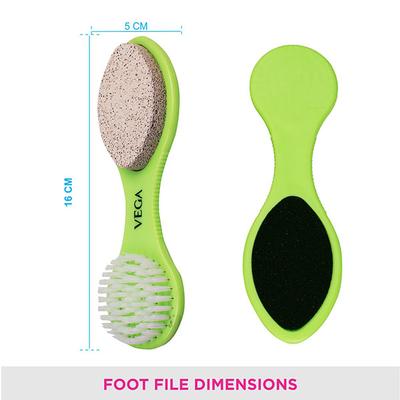 Vega 3 in 1 Pedicure Brush Kit Tool for Cleanse, Scrub & File Dead Skin (PD-20) - Manicure & Pedicure Kits