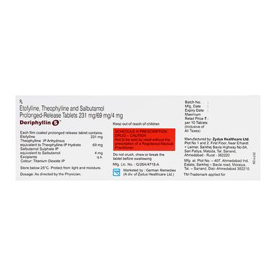 Deriphyllin S Tablet 10'S - Asthma/COPD-Ast