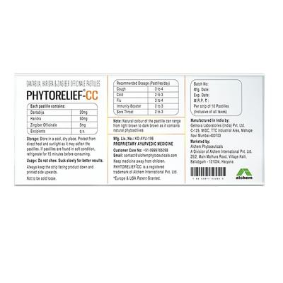 Alchemlife Phytorelief CC Sugar Free Pastilles 10's - Cough & Cold (Ayush)