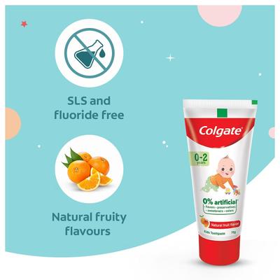 Colgate Kids (0-2 Years) Toothpaste - Natural Fruit Flavor 70 gm - Toothpaste