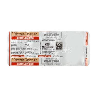 Zenflox 200mg Tablet 10'S - Bacterial Infections-Qui