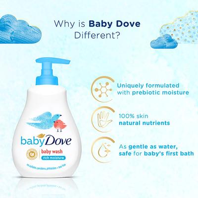 Baby Dove Rich Moisture Hair to Toe Baby Wash Liquid 400 ml - Baby Body Wash
