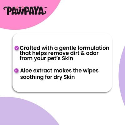 Pawpaya Pet Wipes Pull Pack 20 x 18 cm 100's - Pet Grooming