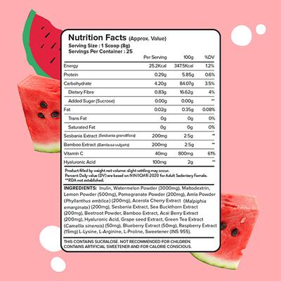 Plix The Plant Fix Collagen Supplement Powder To Support Skin Elasticity, Firmness & Youthful Glow Watermelon Flavour Gluten Free 1's - Hair & Skin