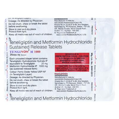 TENGINOW M 1000 Tablet 15's - Diabetes-Ant