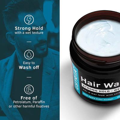 Ustraa Hair Wax for Men with apple cider vinegar Strong Hold - Wet Look 100 gm - Hair Gels & Waxes